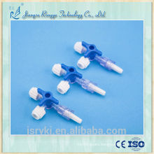 CE approved medical disposable plastic 3 way stopcock blue valves